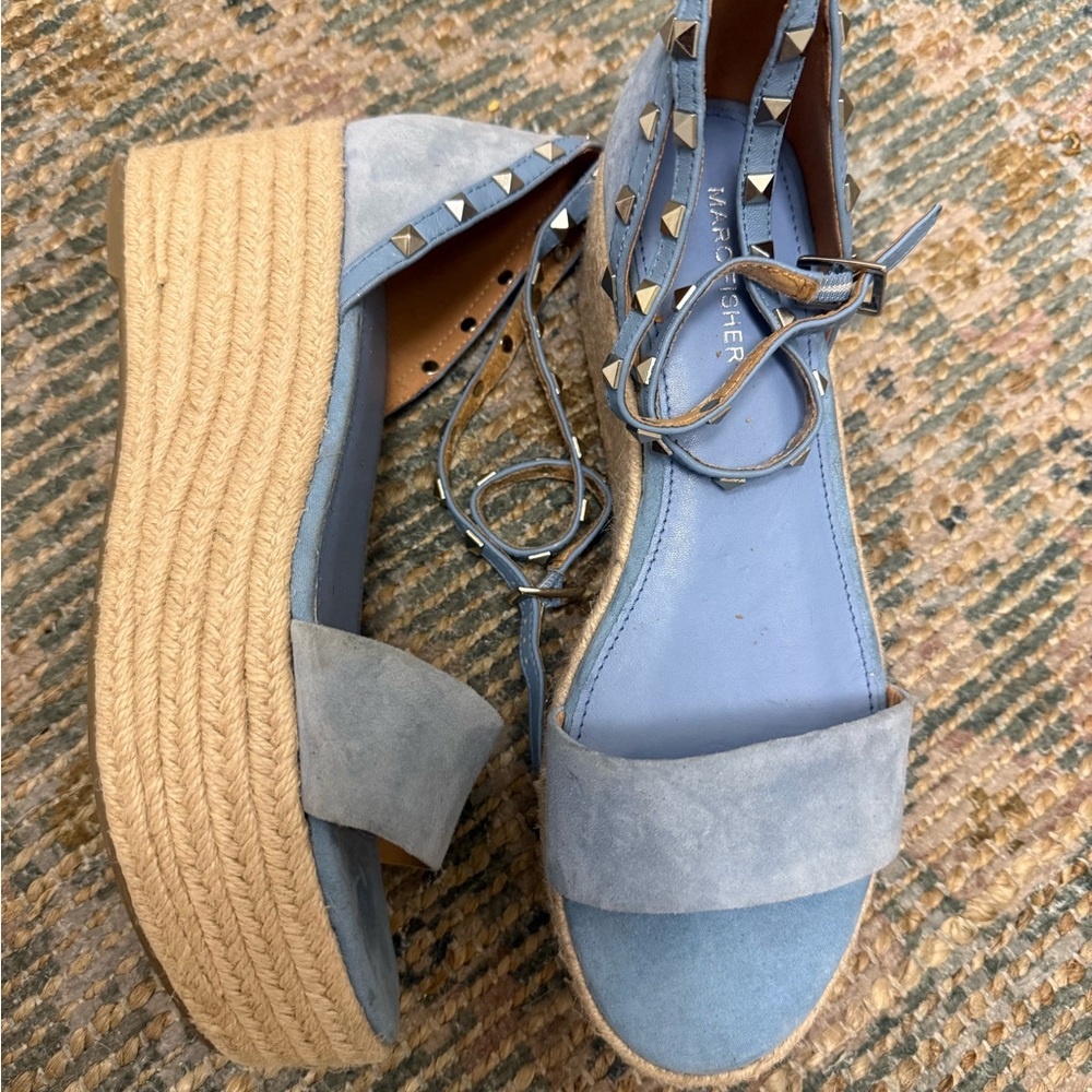 Marc Fisher Light Blue Platform Sandals